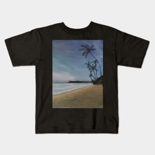 Palm tree dreams oil painting by Tabitha Kremesec Kids T-Shirt